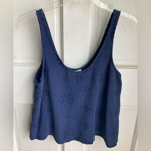 Joie Embroidered Eyelet 100% Silk Tank